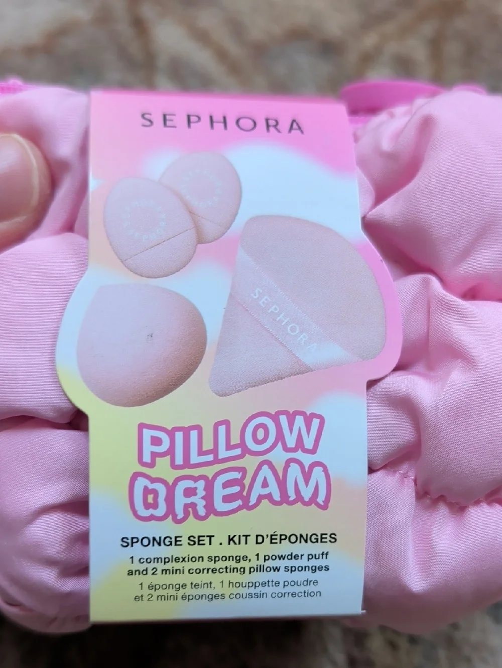 Sephora Pillow Dream Pink 3 Sponge Set Pouch